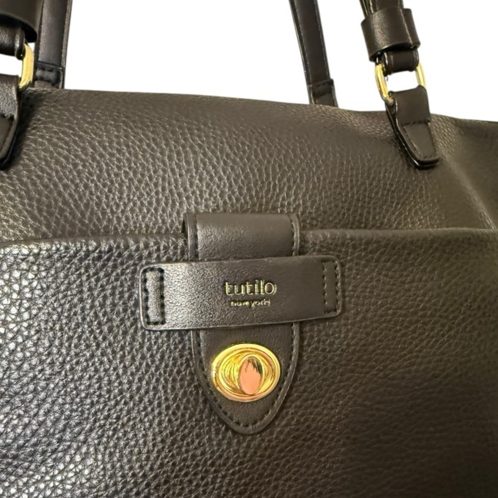 Tutilo Black Tote Laptop Bag Minimalist - Picture 2 of 12